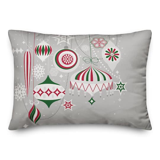 Designs Direct Stylish Christmas Ornaments 14x20 Throw Pillow